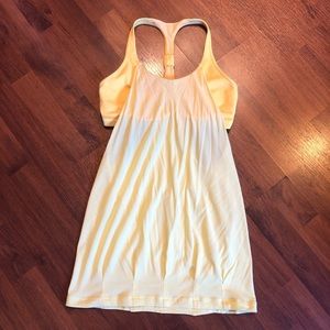 Lululemon Tank Top w/ Sports Bra. Size 6. Color is a light Yellow